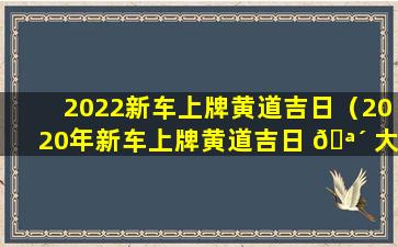 2022新车上牌黄道吉日（2020年新车上牌黄道吉日 🪴 大全）